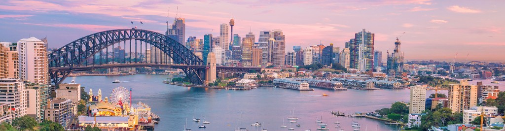 Sydney cityscape background behind client testimonials